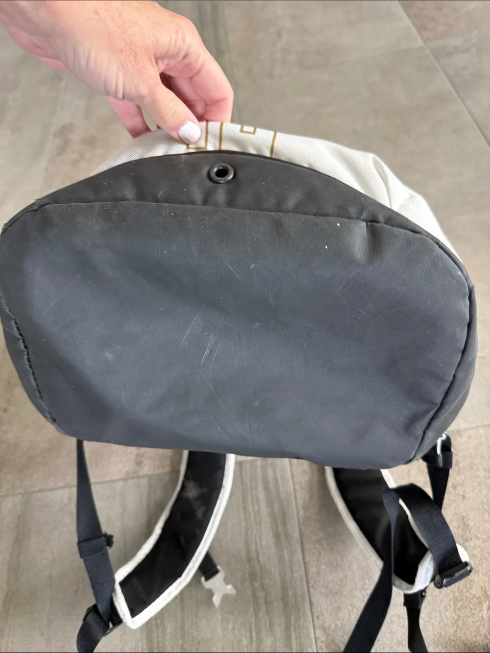 Nike Elite White and Black Men's Backpack with Gold Swoosh